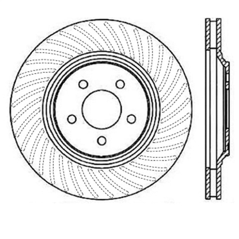 StopTech Power Slot 94-04 Ford Mustang Front Right Slotted Rotor 126.61045SR