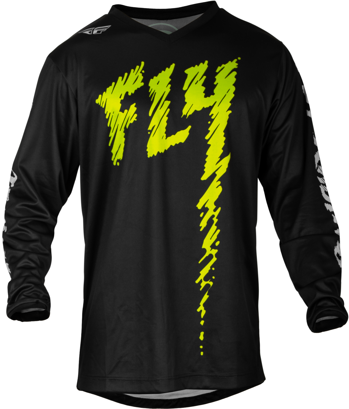 FLY RACING Youth F-16 Jersey Black/Neon Green/Light Grey Ym 377-224YM