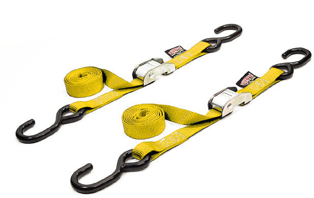 POWERTYE Tie-Down Cam S-Hook 1"X5.5' Yellow Pair 22268LOGO