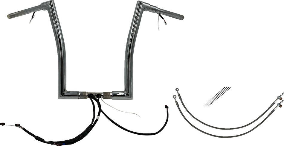 FAT BAGGERS INC. Handlebar Kit - Flat Top - 16" - Chrome 601316