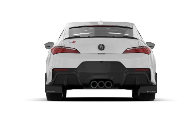 Rally Armor 23-24 Acura Integra + Integra A-Spec Black UR Mud Flap W/White Logo (No Drilling Req.) MF109-UR-BLK-WH