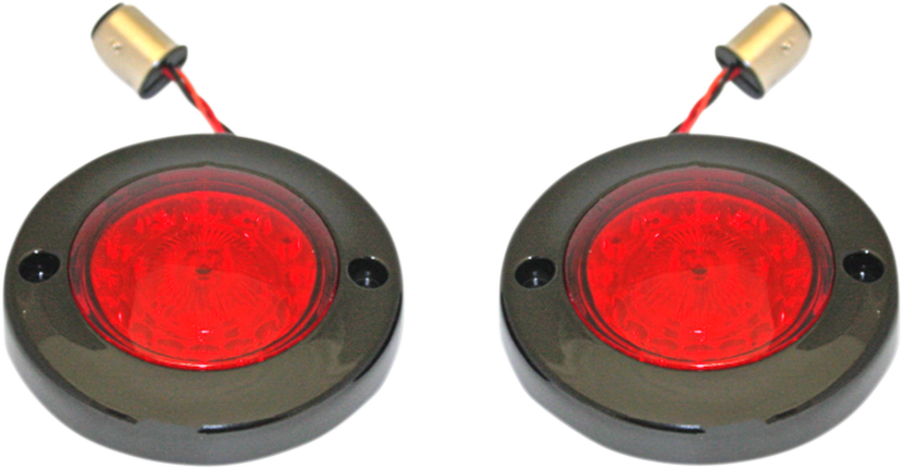 CUSTOM DYNAMICS LED-Flachblinker - 1156 - Schwarz - Rote Linse PB-FB-R-1156BR 