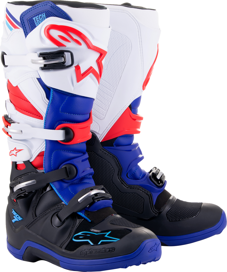 ALPINESTARS Tech 7 Stiefel – Schwarz/Blau/Rot/Weiß – US 11 2012014-1732-11