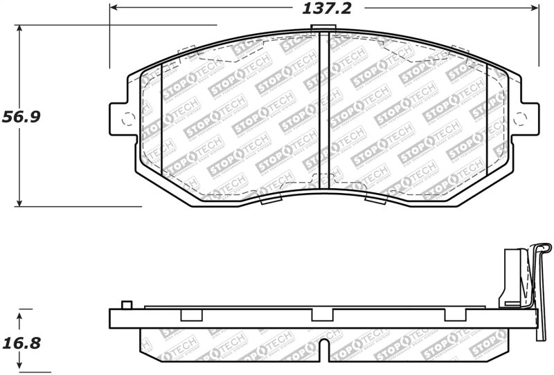 StopTech Street Select Brake Pads - Front 305.1539