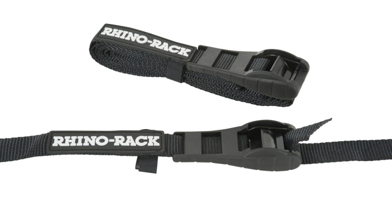 Rhino-Rack Rapid Tie Down Straps w/Buckle Protector - 3.5m/11.5ft - Pair - Black RTD35P