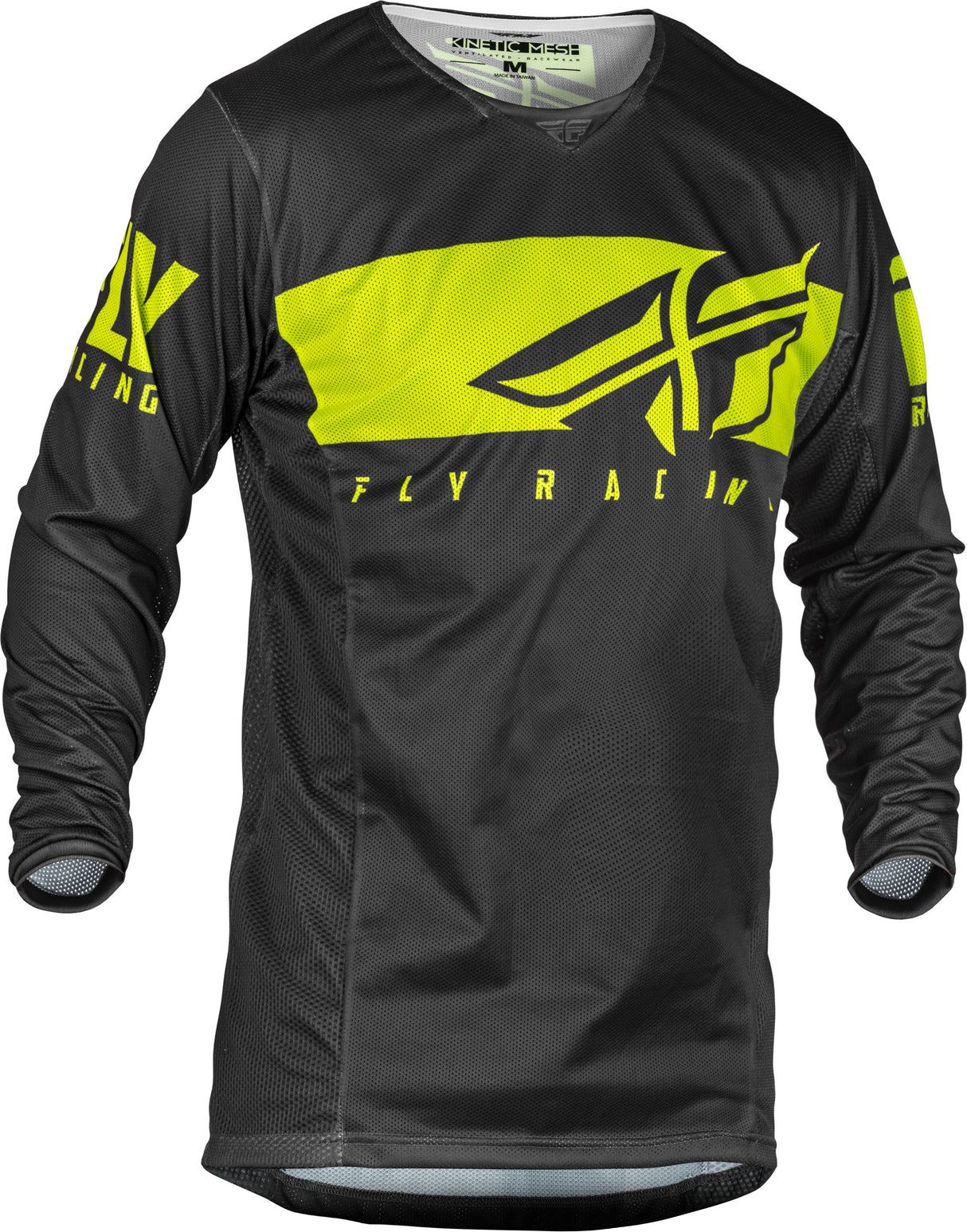 FLY RACING Kinetic Mesh Shield Jersey Grey/Hi-Vis 2x 373-3132X