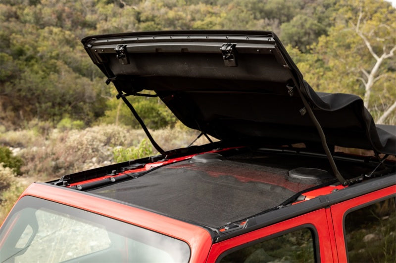 Rampage 2018-2019 Jeep Wrangler(JL) Unlimited Sport 4-Door Mesh Shade Top - Extended - Black 92525