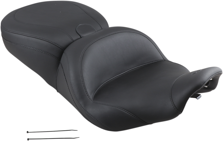 MUSTANG Lowdown Seat with Driver Backrest - Plain - FLHR '97-'07 79672