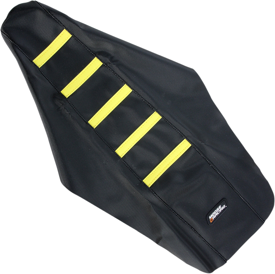 MOOSE RACING Ribbed Seat Cover - Black Cover/Yellow Ribs - Suzuki RM12501-331RT