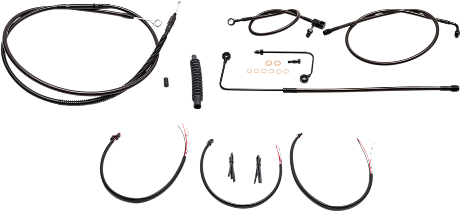 LA CHOPPERS Cable Kit - 12" - 14" Ape Hanger Handlebars - Midnight LA-8151KT2B-13M