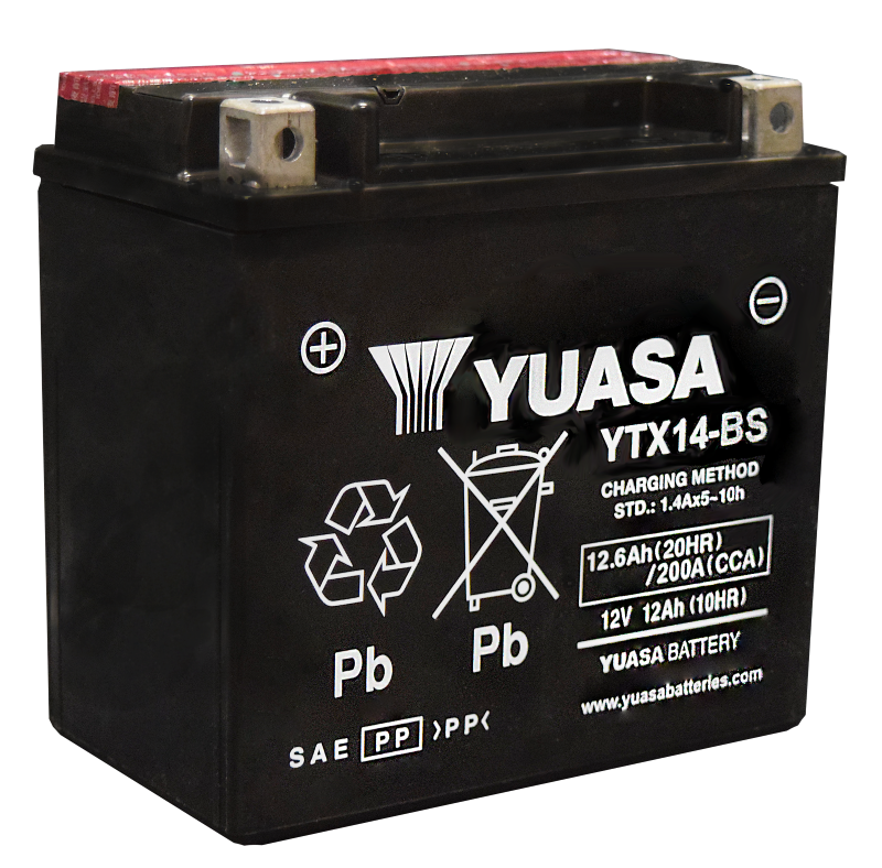 Yuasa YTX14-BS Maintenance Free AGM 12 Volt Battery (Bottle Supplied) YUAM3RH4SIND