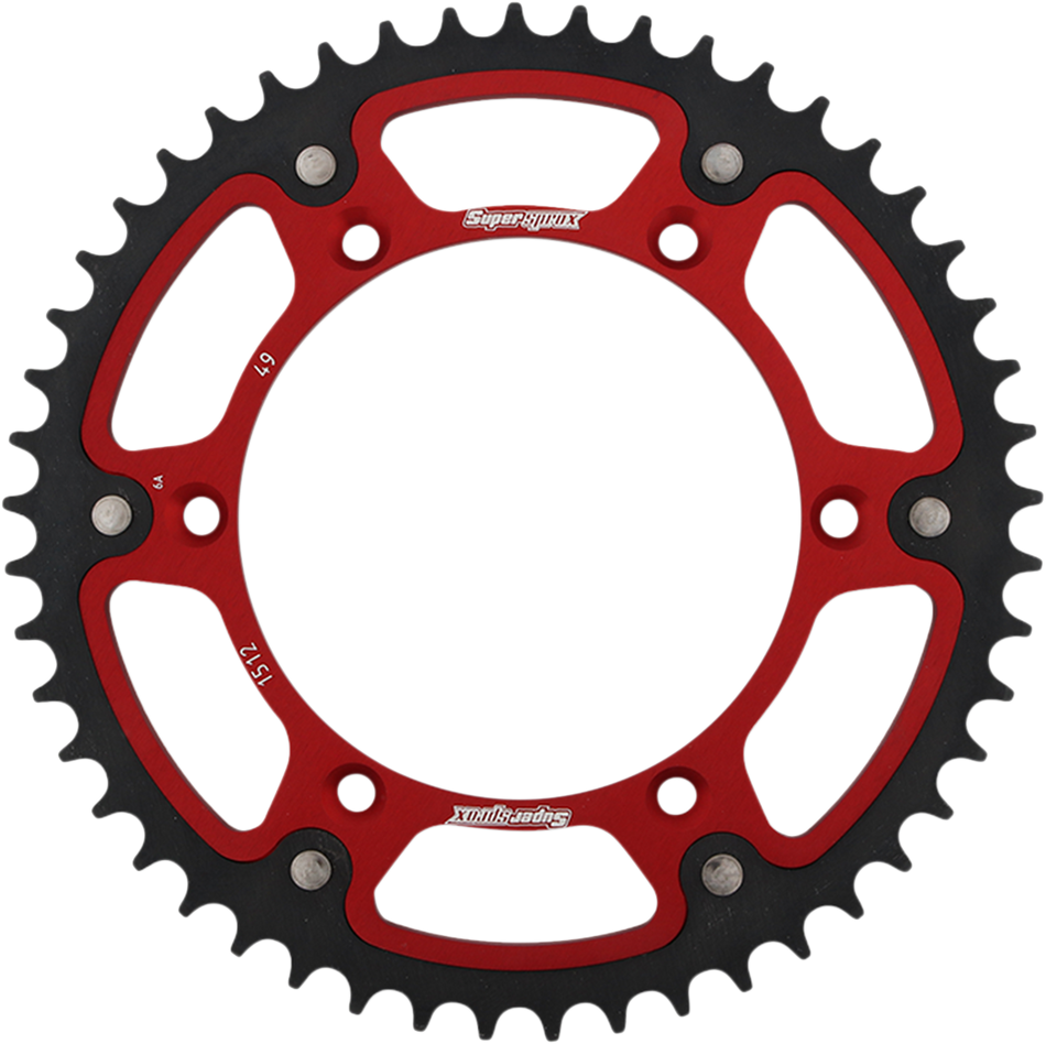 SUPERSPROX Stealth Rear Sprocket - 49-Tooth - Red - Beta/Husqvarna/Sherco/Suzuki RST-1512-49-RED