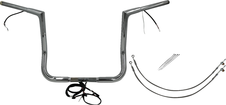 FAT BAGGERS INC. Handlebar Kit - Flat Top - 14" - Chrome 701214