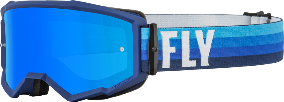 FLY RACING Zone Goggle Black/Blue W/ Sky Blue Mirror/Smoke Lens 37-51491