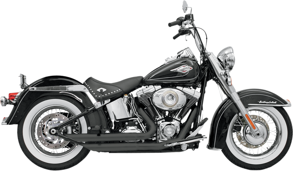 BASSANI XHAUST FireFlight Exhaust - Black - Softail 12123B