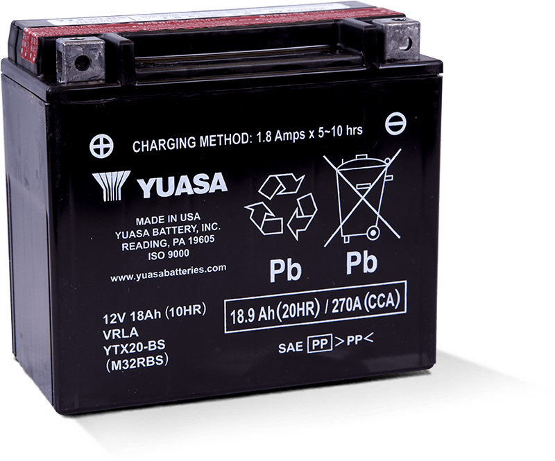 Yuasa YTX20-BS Maintenance Free AGM 12 Volt Battery (Bottle Supplied) YUAM32RBS