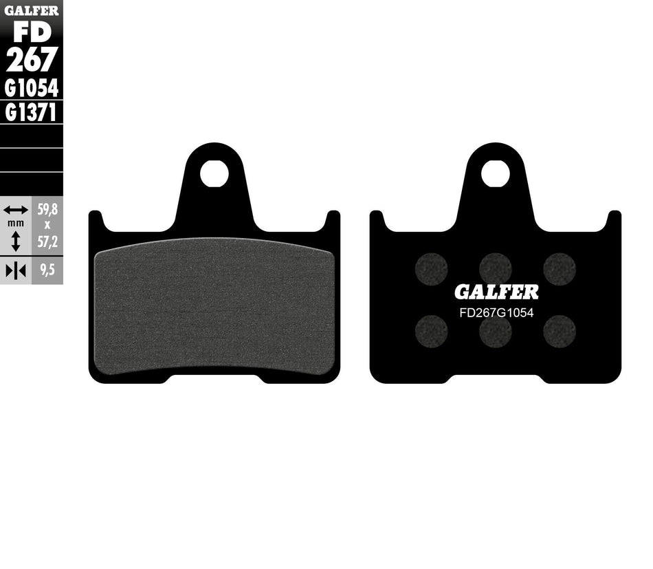 GALFER Brake Pads Semi Metallic Fd267g1054 FD267G1054