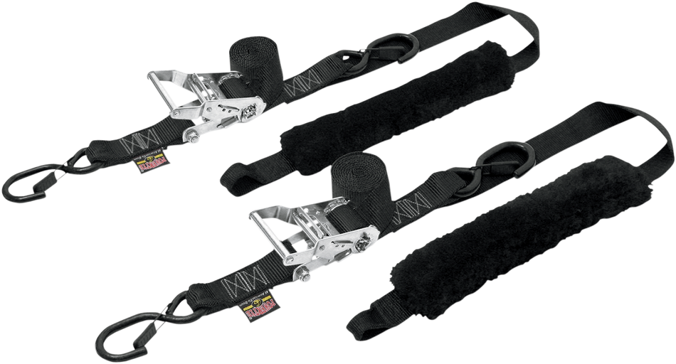 POWERTYE MFG. Deluxe Ratchet Tie-Downs - 1-1/2" x 6-1/2' - Black 30622-S