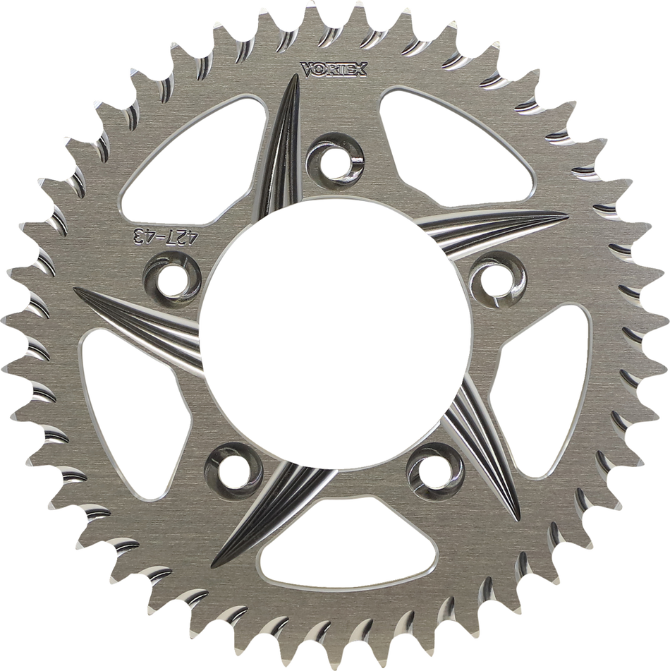 VORTEX Aluminum Sprocket - Silver - Rear - 43 Tooth 427-43