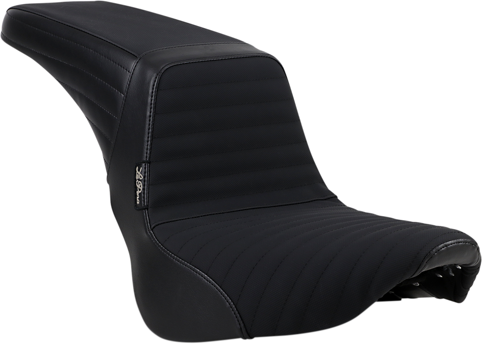 LE PERA Kickflip Seat - Pleated w/ Gripp Tape - Black - Softail '18-'21 LYF-590PTGP