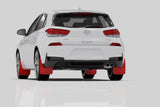 Rally Armor 19-21 Hyundai Elantra N Line Black UR Mud Flap w/ Performance Blue Logo MF59-UR-BLK/PBL