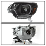 xTune Toyota Tacoma 12-15 Headlights - Light Bar DRL - Black PRO-JH-TTA12-LBDRL-BK 9037542