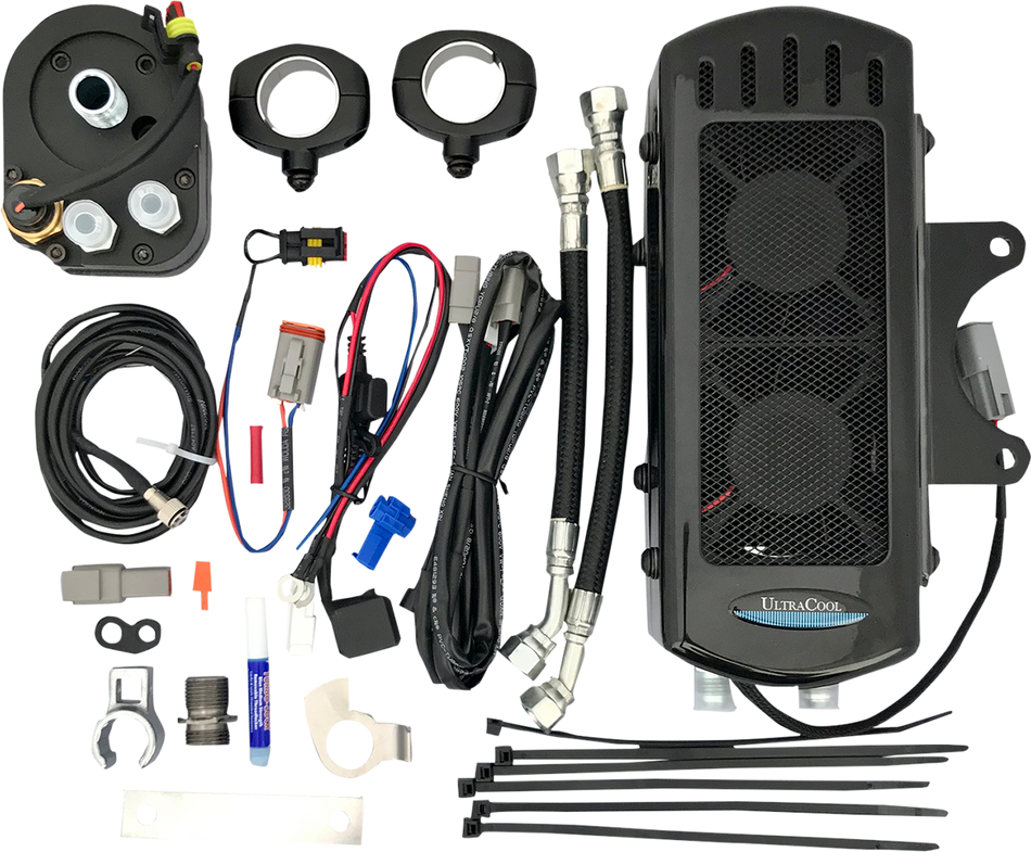 ULTRACOOL Side Mount Oil Cooler Kit - Black - FLH SMT-1G