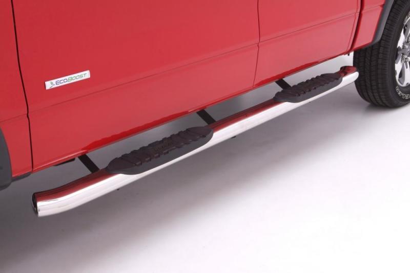 Lund 07-17 Chevy Silverado 1500 Crew Cab 5in. Curved Oval SS Nerf Bars - Polished 23710562