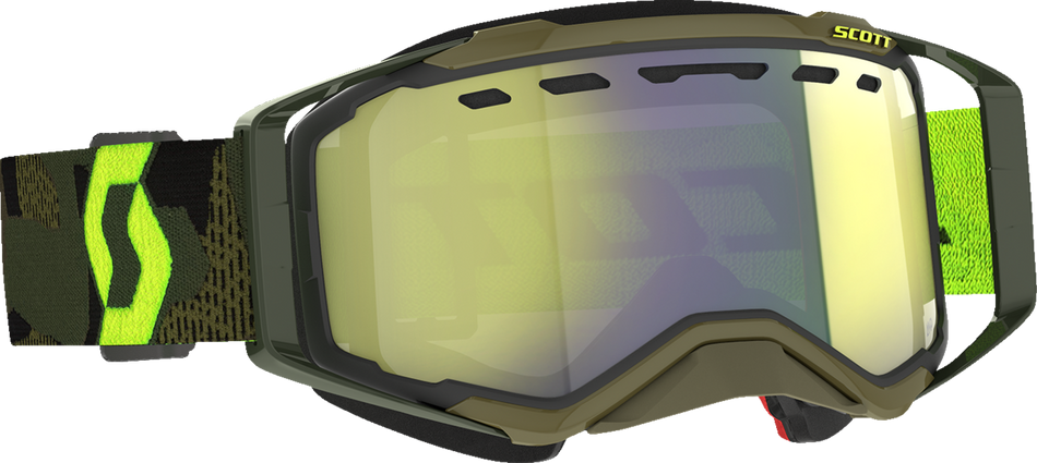 SCOTT Prospect Snow Cross Goggle - Khaki Green/Neon Yellow - Enhancer Yellow Chrome 272846-7701335