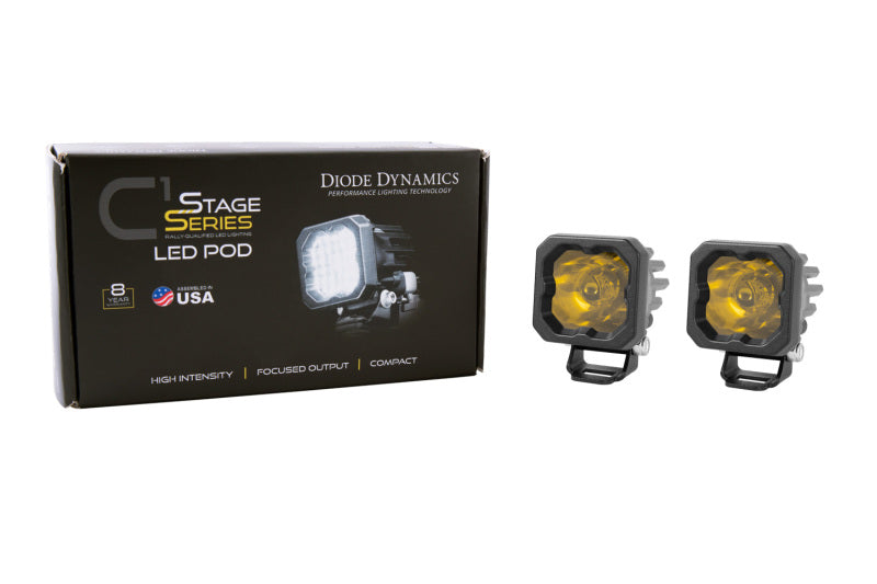 Diode Dynamics Stage Series C1 LED Pod Pro - Yellow Wide Standard ABL (Pair) DD6458P