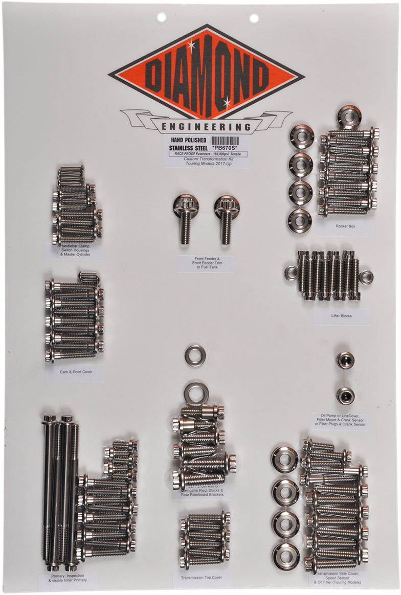 DIAMOND ENGINEERING Bolt Kit - Transformation - 12-Point - Touring PB670S