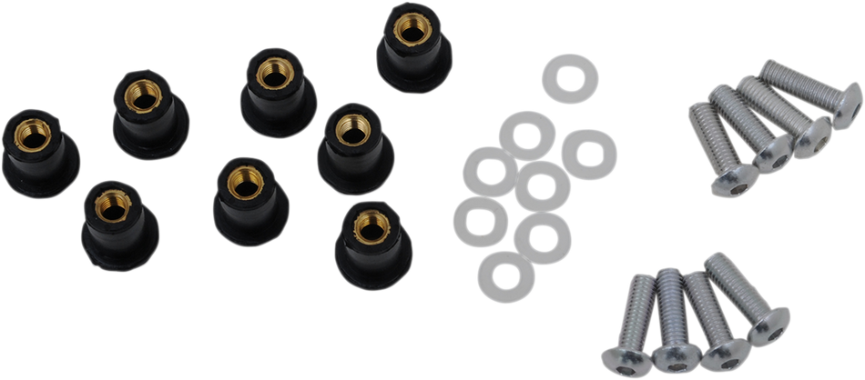 PUIG HI-TECH PARTS Windscreen Screw Kit - Silver 0957P