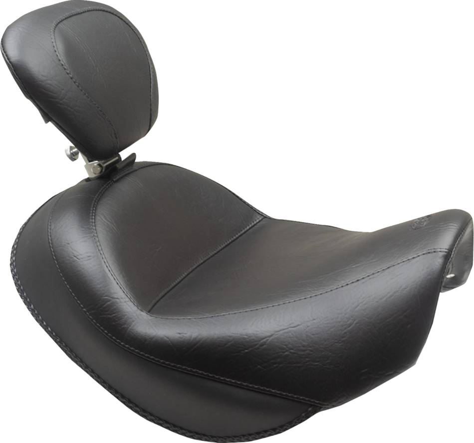 MUSTANG Wide Touring Solo Seat - Black - Plain - with Driver Backrest - C90T '15-'19 89206