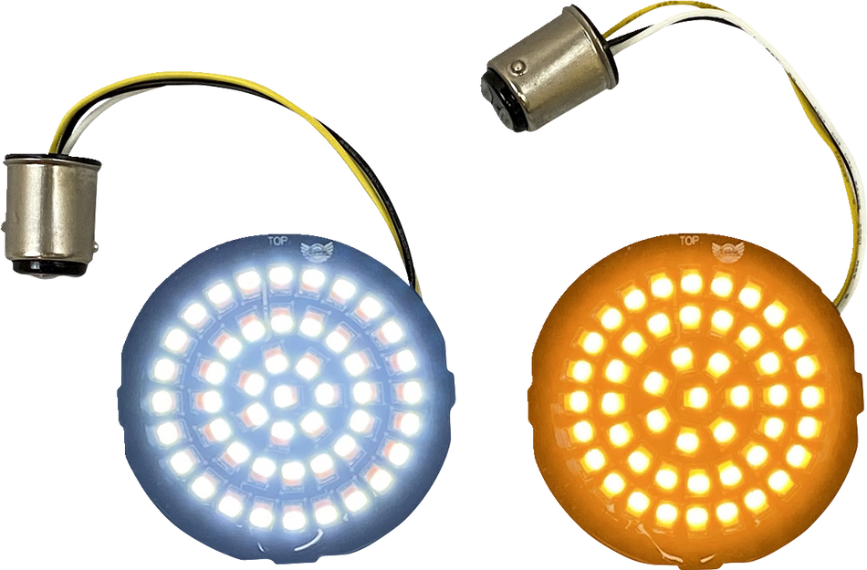 CUSTOM DYNAMICS Amber/White LED Turn Signal Inserts GEN-4-AW-1157