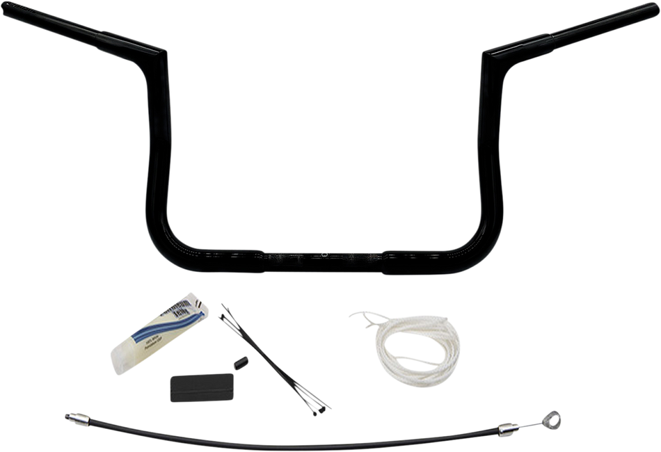 FAT BAGGERS INC. Handlebar Kit - Flat Top - 10" - Black 709110-B