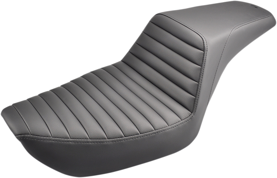 SADDLEMEN Step-Up Seat - Front Tuck-n-Roll - Black - Dyna 896-04-171