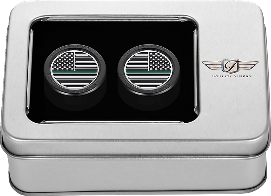 FIGURATI DESIGNS Docking Hardware Covers - American Flag - Contrast Cut - Black FD72-DC-2730-BK