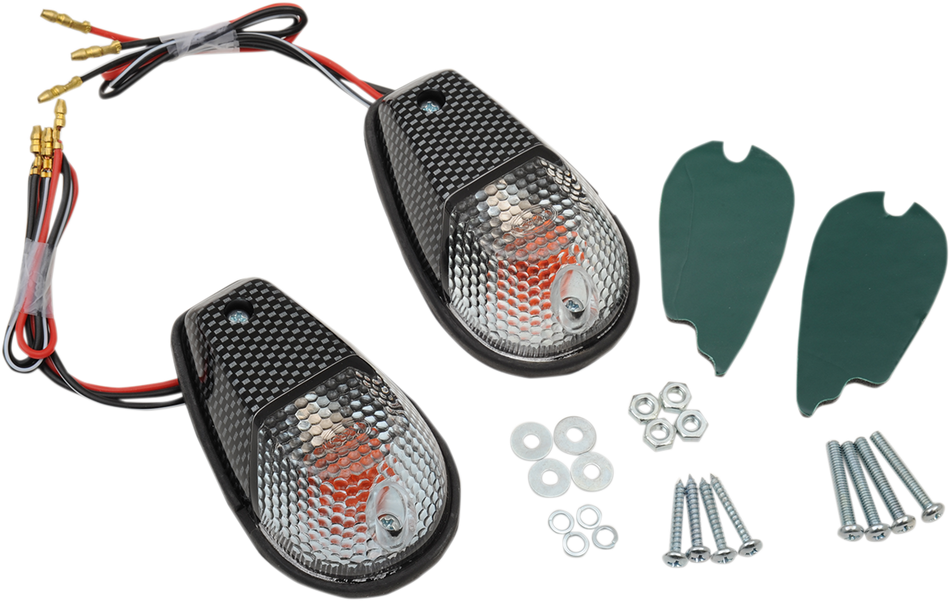 K&S TECHNOLOGIES Flush Mount Marker Lights - Carbon/Clear 25-8020