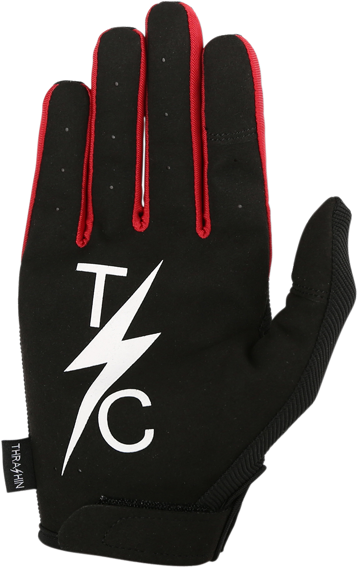 THRASHIN SUPPLY CO. Stealth Gloves - Black/Red - Small SV1-02-08