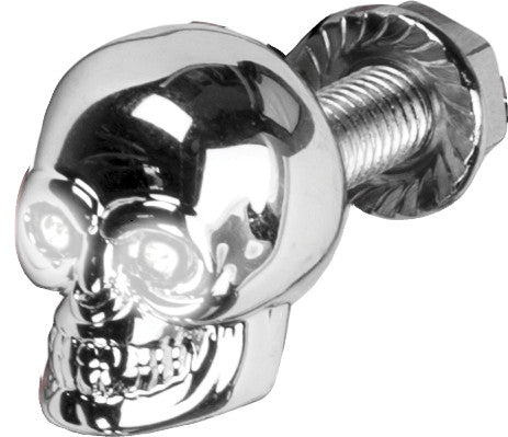 HARDDRIVE Lighted Skull Lic Plate Screw White H040081