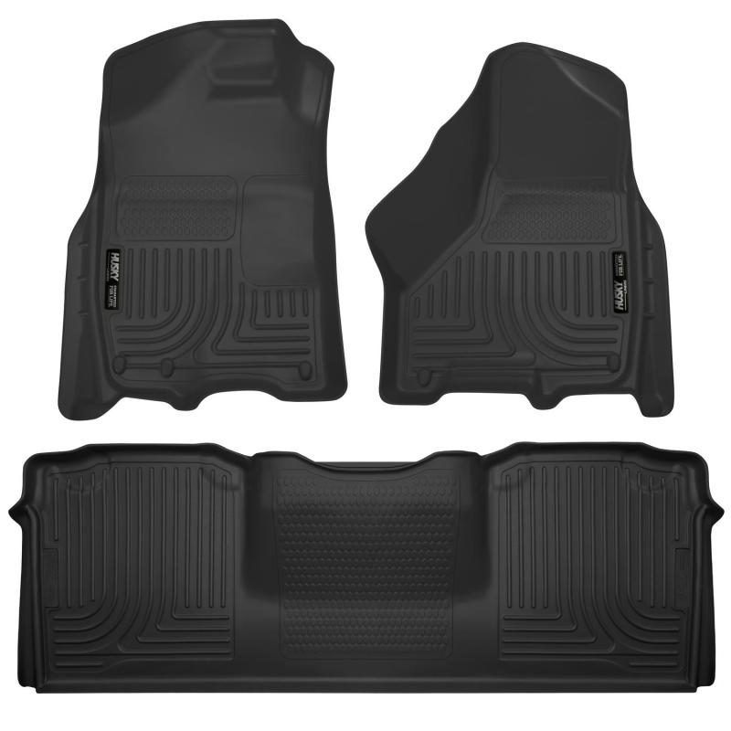 Husky Liners 10-12 Dodge Ram 2500/3500 Mega Cab WeatherBeater Combo Black Floor Liners 99041