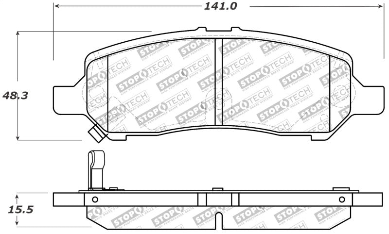 StopTech Performance Rear Brake Pads 13-14 Dodge Dart/Jeep Cherokee 309.1647