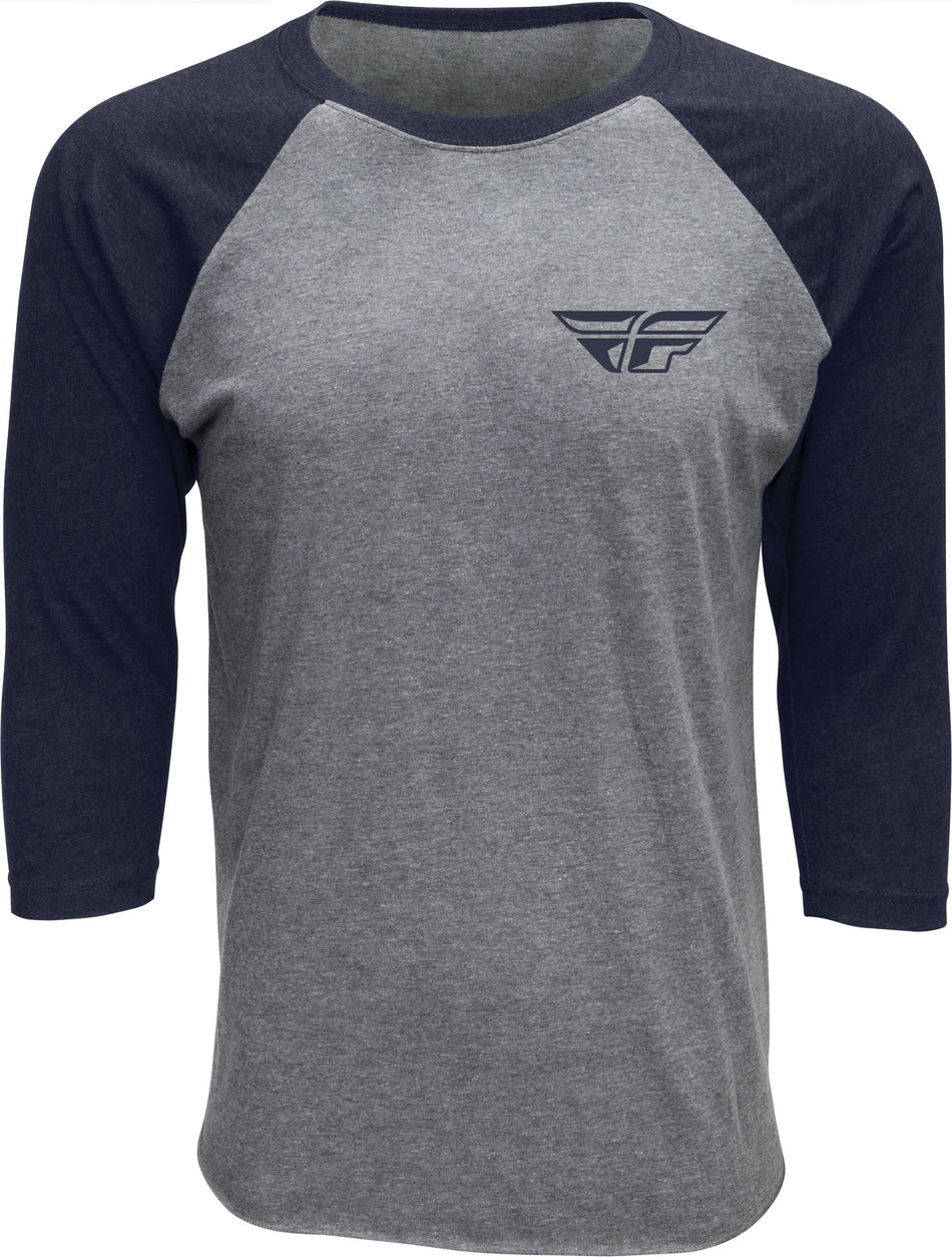 FLY RACING Fly Art 3/4 Sleeve Tee Navy Xl 352-0651X