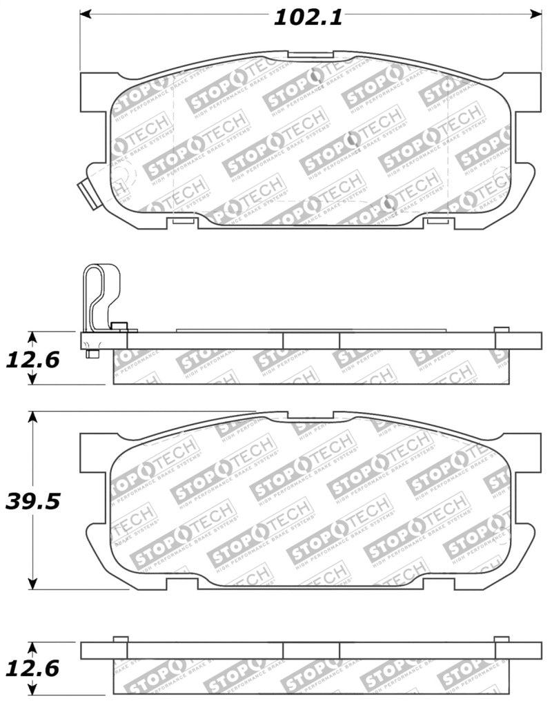 StopTech Performance 01-05 Miata w/ Sport Suspension Rear Brake Pads D891 309.0891