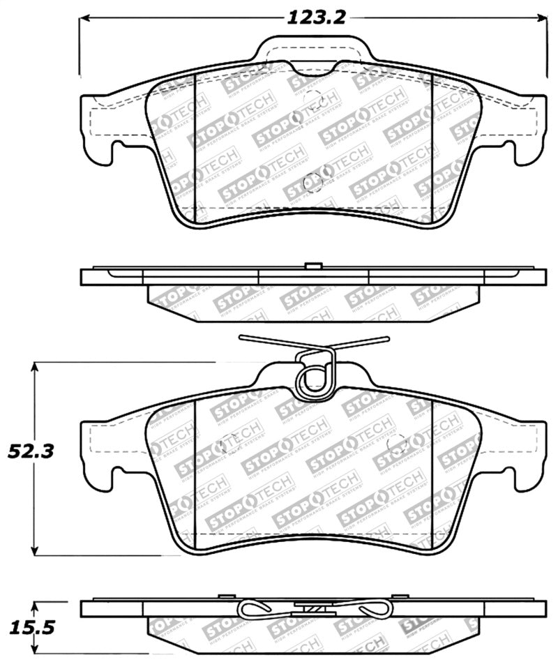 StopTech Performance 07-09 Mazdaspeed3 / 06-07 Mazdaspeed6 / 06-07 Mazda3 Rear Brake Pads 309.1095