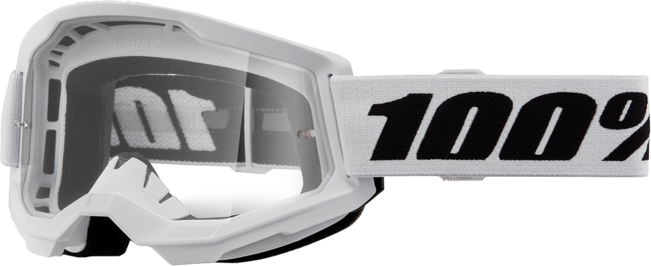 100% Strata 2 Goggle White Clear Lens 50027-00019