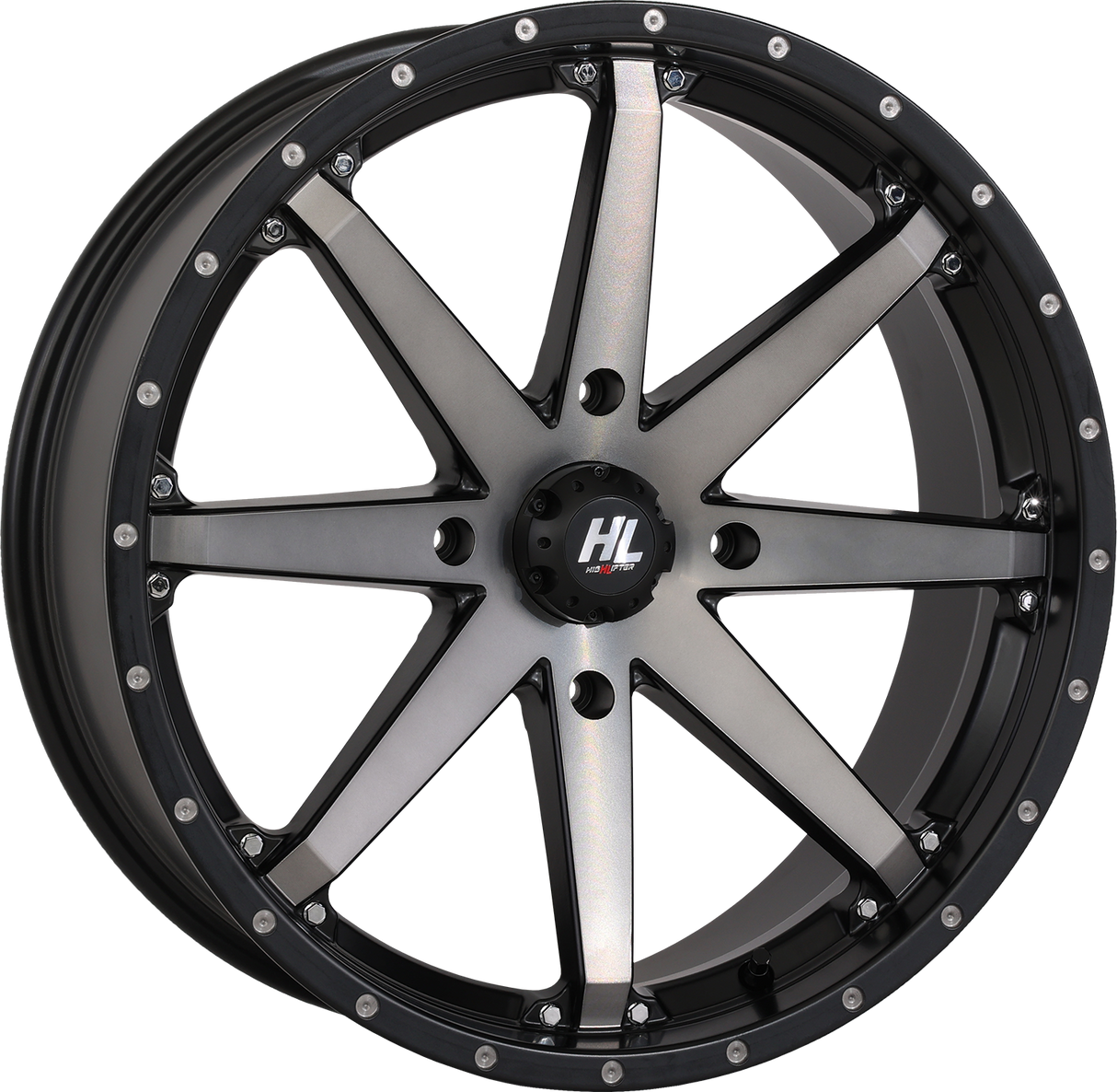 Rueda HIGH LIFTER - HL10 - Delantera/Trasera - Negro mate/Ahumado - 20x7 - 4/137 - 4+3 (+10 mm) 20HL10-1637