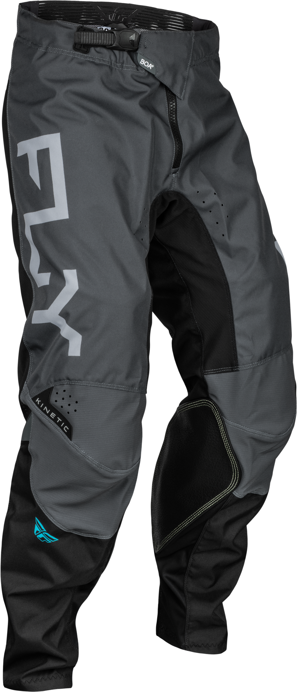 FLY RACING Kinetic Reload Pants Charcoal/Blk/Blu Iridium Sz 28 377-53028