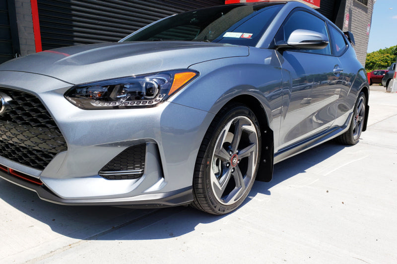 Rally Armor 19-21 Hyundai Veloster Turbo R-Spec Red UR Mud Flap w/ White Logo MF58-UR-RD/WH