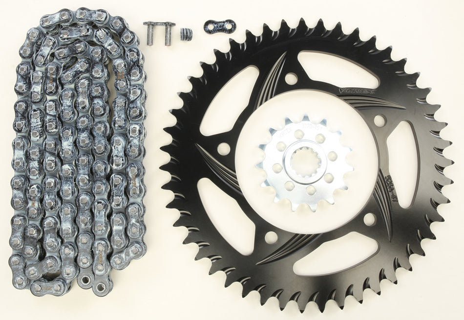 VORTEX Sprocket/Chain Kit Stl/Alu 15/47t Blk Rx3 520-112l Blk CK6289